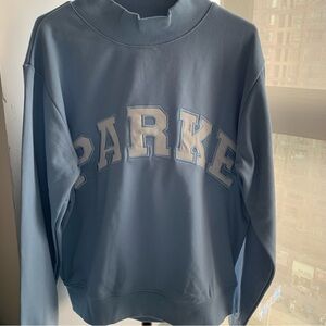 Parke Blue Cowl Mockneck Sweatshirt Heritage
